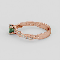 0.50 Ct. Green Sapphire Ring, 18K Rose Gold 4
