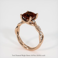 2.69 Ct. Orangish Brown Sapphire Ring, 18K Rose Gold 2