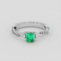 0.43 Ct. Emerald Ring, Silver 1