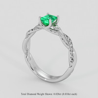 0.43 Ct. Emerald Ring, Silver 2