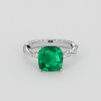 3.37 Ct. Emerald Ring, Silver 1