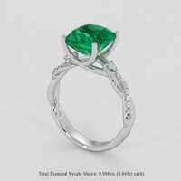 3.37 Ct. Emerald Ring, Silver 2