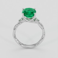 3.37 Ct. Emerald Ring, Silver 3