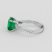 3.37 Ct. Emerald Ring, Silver 4