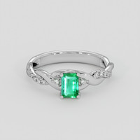0.45 Ct. Emerald Ring, Silver 1