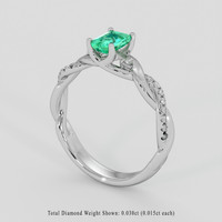 0.45 Ct. Emerald Ring, Silver 2