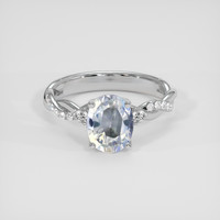 1.70 Ct. Blue Flash Moonstone Ring, Silver 1