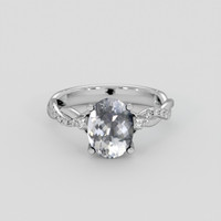1.72 Ct. Blue Flash Moonstone Ring, Silver 1