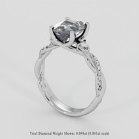 1.72 Ct. Blue Flash Moonstone Ring, Silver 2