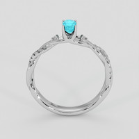 0.31 Ct. Greenish Blue Paraiba Tourmaline Ring, Silver 3