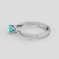 0.31 Ct. Greenish Blue Paraiba Tourmaline Ring, Silver 4