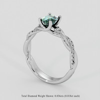 0.99 Ct. Bluish Green Sapphire Ring, Silver 2