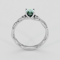 0.99 Ct. Bluish Green Sapphire Ring, Silver 3