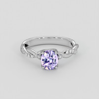 1.04 Ct. Violet Sapphire Ring, Silver 1