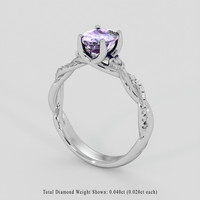 1.04 Ct. Violet Sapphire Ring, Silver 2