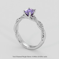 1.04 Ct. Pinkish Purple Sapphire Ring, Silver 2