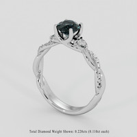 1.23 Ct. Bluish Green Sapphire Ring, Silver 2