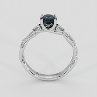 1.23 Ct. Bluish Green Sapphire Ring, Silver 3