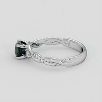 1.23 Ct. Bluish Green Sapphire Ring, Silver 4