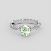 1.03 Ct. Green Sapphire Ring, Silver 1