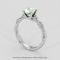 1.03 Ct. Green Sapphire Ring, Silver 2