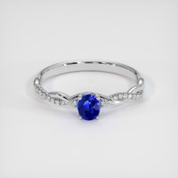 0.68 Ct. Blue Sapphire Ring, 10K White Gold 1
