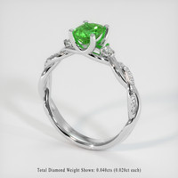 0.73 Ct. Yellowish Green Chrome Tourmaline Ring, 10K White Gold 2