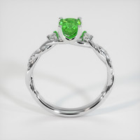 0.73 Ct. Yellowish Green Chrome Tourmaline Ring, 10K White Gold 3