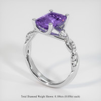 2.67 Ct. Purple Spinel Ring, 10K White Gold 2