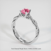 1.74 Ct. Padparadscha Sapphire Ring, 10K White Gold 2