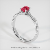 1.02 Ct. Reddish Pink Sapphire Ring, 10K White Gold 2