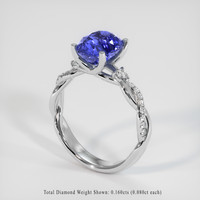 5.67 Ct. Bluish Purple Sapphire Ring, 10K White Gold 2