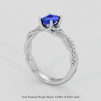 1.05 Ct. Blue Sapphire Ring, 10K White Gold 2