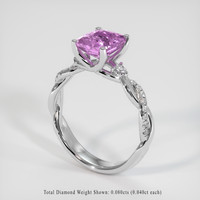 3.13 Ct. Pinkish Purple Sapphire Ring, 10K White Gold 2