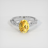 2.47 Ct. Yellow Sapphire Ring, 10K White Gold 1