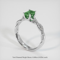 0.98 Ct. Green Sapphire Ring, 10K White Gold 2