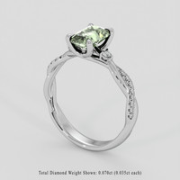 1.83 Ct. Green Sapphire Ring, 10K White Gold 2