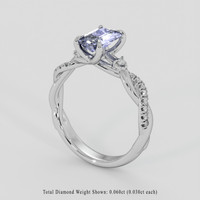 1.20 Ct. Purplish Blue Sapphire Ring, 10K White Gold 2