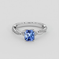 1.29 Ct. Blue Sapphire Ring, 10K White Gold 1