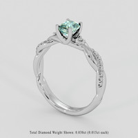 1.05 Ct. Bi Color / Parti Sapphire Ring, 10K White Gold 2