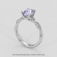 2.18 Ct. Purple Sapphire Ring, 10K White Gold 2