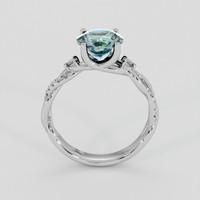 2.30 Ct. Greenish Blue Sapphire Ring, 10K White Gold 3