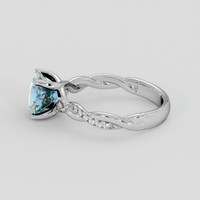 2.30 Ct. Greenish Blue Sapphire Ring, 10K White Gold 4
