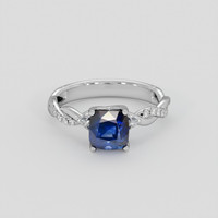 2.03 Ct. Blue Sapphire Ring, 10K White Gold 1