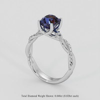2.03 Ct. Blue Sapphire Ring, 10K White Gold 2