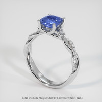 1.31 Ct. Blue Sapphire Ring, 10K White Gold 2