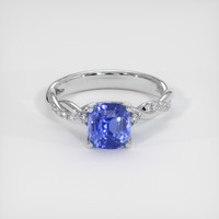 2.06 Ct. Blue Sapphire Ring, 10K White Gold 1