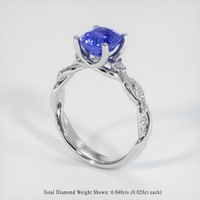 2.06 Ct. Blue Sapphire Ring, 10K White Gold 2