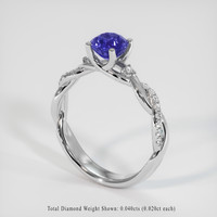 1.67 Ct. Purplish Blue Sapphire Ring, 10K White Gold 2
