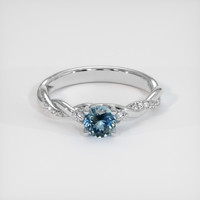 0.55 Ct. Greyish Blue Sapphire Ring, 10K White Gold 1